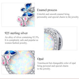 925 Sterling Silver Spring Butterfly Beads For Diy Bracelets & Necklaces - 45-Degree Angle