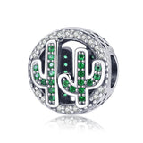 925 Sterling Silver Vigor Cactus Bead Pendant - Front View