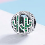 925 Sterling Silver Vigor Cactus Bead Pendant - Side View