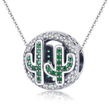 925 Sterling Silver Vigor Cactus Bead Pendant - Rear View