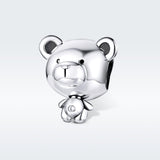 925 Sterling Silver Bear Bead Bracelet Accessories - Side View