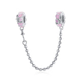925 Sterling Silver Heart Safety Chain For Diy Bracelets & Necklaces - Front View