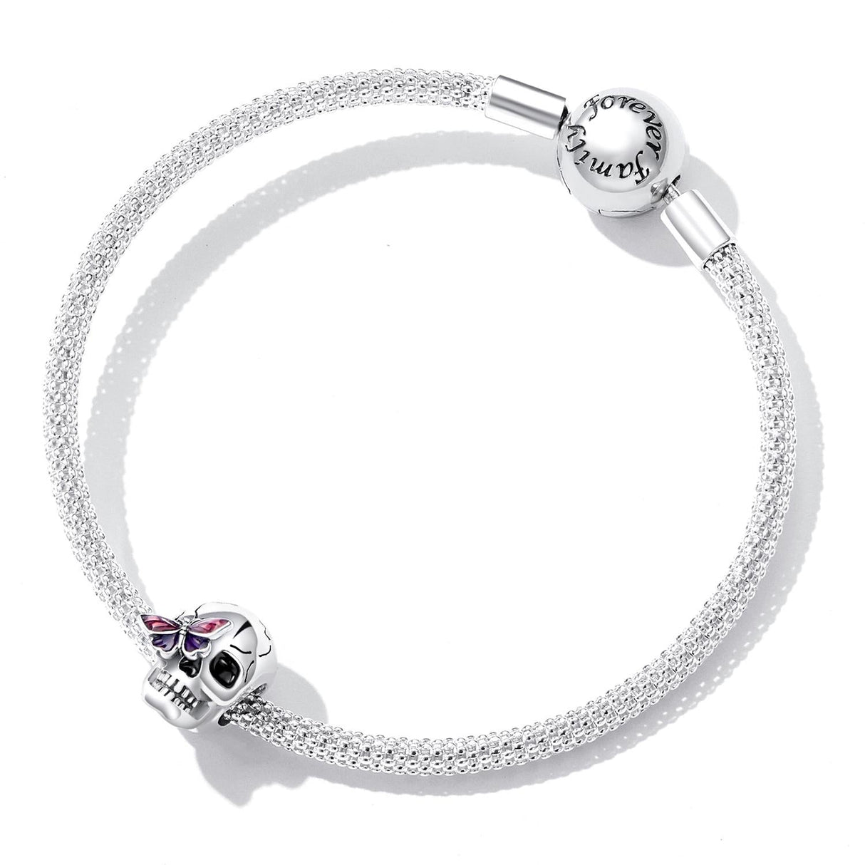 925 Sterling Silver Retro Skull Beads For Diy Bracelets & Necklaces