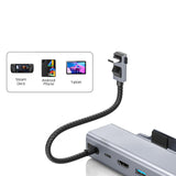 6-in-1 Docking Station for Steam Deck with Hdmi Rj45 Usb 3.0 Usb-c Pd 100w - Top-Down View
