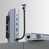 6-in-1 Docking Station for Steam Deck with Hdmi Rj45 Usb 3.0 Usb-c Pd 100w - Rear View