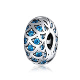 925 Sterling Silver Blue Zircon Bracelet / Necklace Beads - Front View