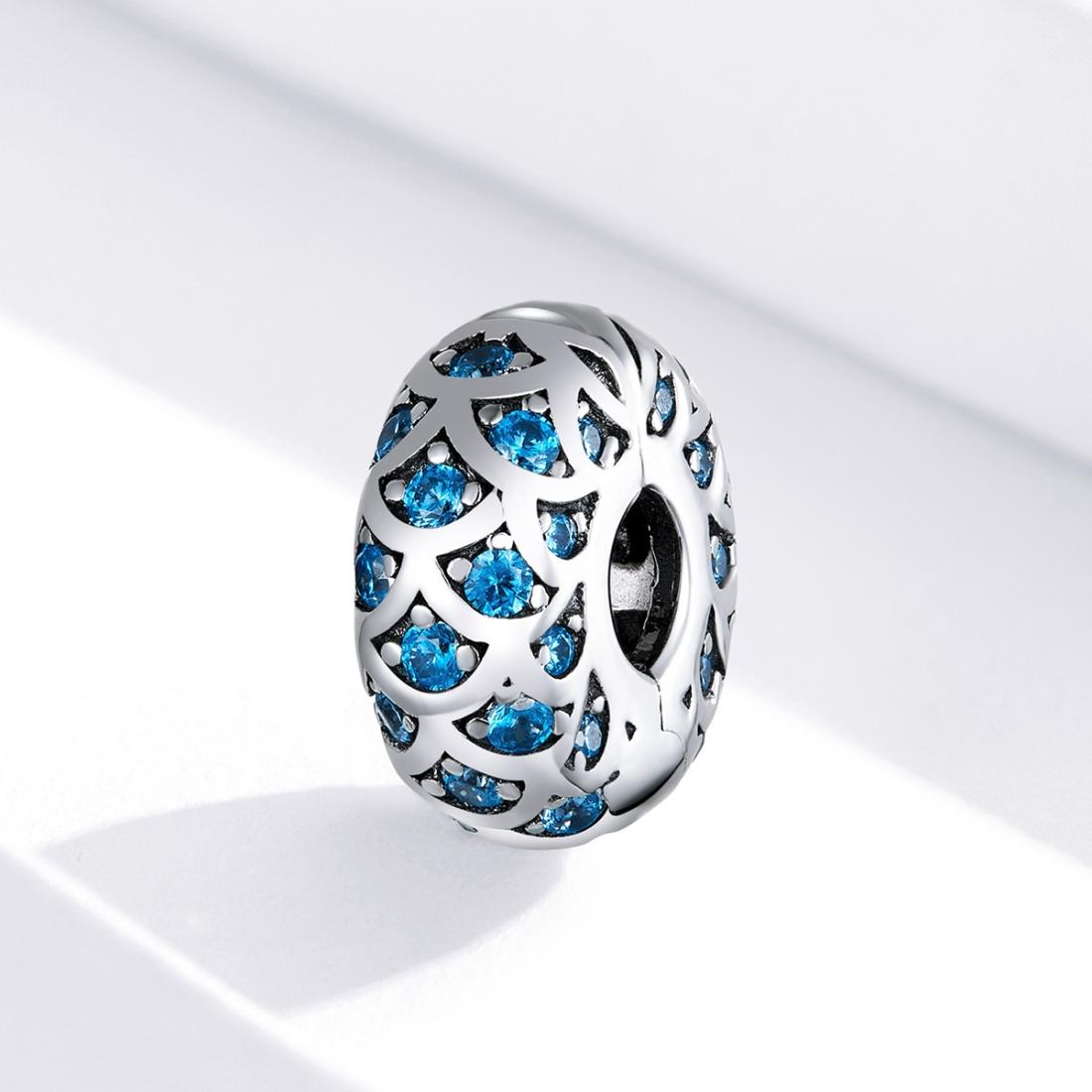 925 Sterling Silver Blue Zircon Bracelet / Necklace Beads