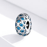 925 Sterling Silver Blue Zircon Bracelet / Necklace Beads - Side View