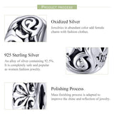 925 Sterling Silver Flower Beads Bracelet Hollow Pattern - Top-Down View