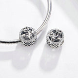 925 Sterling Silver Rose Beads For Diy Jewelry Accessories - Top-Down View