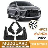For Toyota Avanza 2022 4Pcs / Set Car Auto Soft Plastic Splash Flaps Fender Guard - Side View