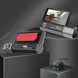 1080p Hd Multi-language Driving Recorder with 3 Lenses - Side View