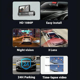 1080p Hd Multi-language Driving Recorder with 3 Lenses - Extra Image