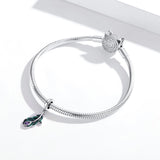 925 Sterling Silver Peacock Feather Pendant For Diy Bracelet Or Necklace - Low Angle