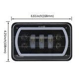 5 Inch 30W Dc 10 - 30V 7200Lm Ip67 Car Led Turn Signal / Headlight With Angel Eyes - Side View