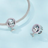 925 Sterling Silver Corgi Puppy Bracelet Beads - Top-Down View