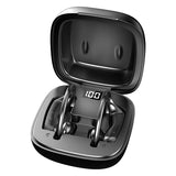 Wireless Bluetooth Earphones with Magnetic Charging Case & Digital Display - Side View
