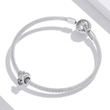 925 Sterling Silver Pet Imprint Beads For Diy Bracelets & Necklaces - Close-Up Angle