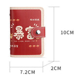 Festive Cartoon Snap Anti Degaussing Card Holder Lucky Change Id Storage Bag - Red - Side View