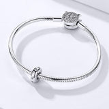 925 Sterling Silver Zircon Beaded Bracelet Accessories - Rear View