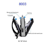 Hard Shell Backpack Alloy Frame Anti-theft Computer Bag for Men Red - Top-Down View