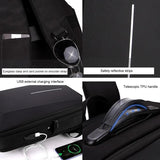 Hard Shell Backpack Alloy Frame Anti-theft Computer Bag for Men Red - Rear View