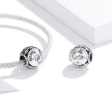 925 Sterling Silver Zodiac Zircon Bead Bracelet / Necklace Set Scorpio Style - Scorpio - 45-Degree Angle