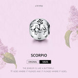 925 Sterling Silver Diy Beaded Bracelet For Scorpio Style - Scorpio - Top-Down View