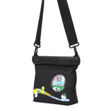 Waterproof One Shoulder Crossbody Bag Medium Black - Front View