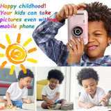 Kids Hd Reversible Camera - 2.4 Inch 8g Memory Card Card Reader - Yellow / Blue - Close-Up Angle