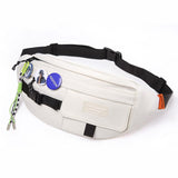 Chest Shoulder Messenger Bag Badge - White + Badge + Lanyard