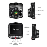 2.4 Car Dvr with Parking Monitoring & Loop Recording - Black - Side View