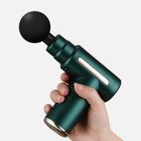 Electric Shock Muscle Massage Gun - Mini Grey Pocket - Close-Up Angle