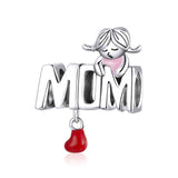 925 Sterling Silver Mom Beads For Diy Bracelets & Necklaces - Front View