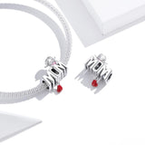 925 Sterling Silver Mom Beads For Diy Bracelets & Necklaces - Top-Down View