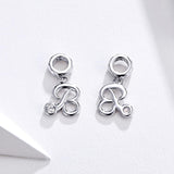 925 Sterling Silver Personalized Letter Pendant For Diy Bracelets & Necklaces Style - R - Top-Down View
