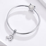 925 Sterling Silver Personalized Letter Pendant For Diy Bracelets & Necklaces Style - R - Rear View