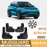 For Byd Atto 03 Yuan Plus 2022 4Pcs / Set Car Auto Soft Plastic Splash Flaps Fender Guard - Side View