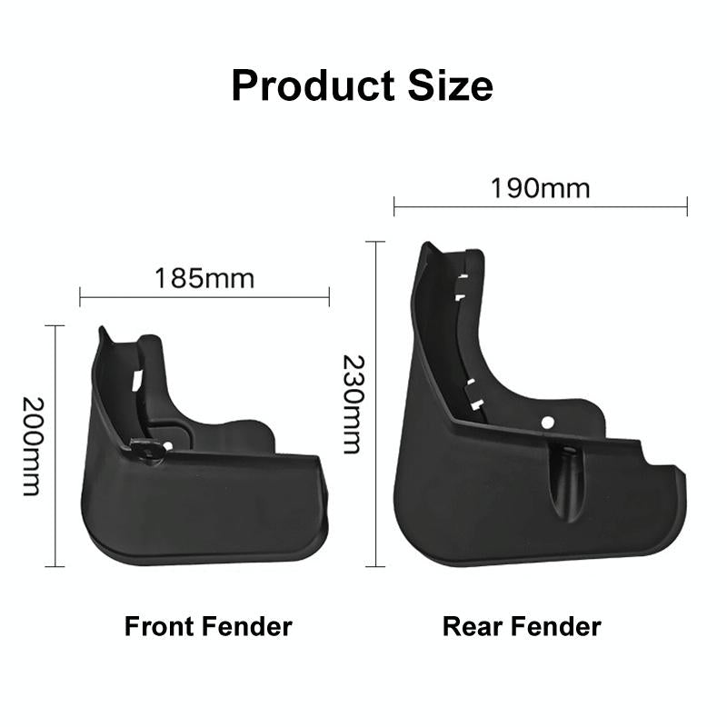 For Byd Atto 03 Yuan Plus 2022 4Pcs / Set Car Auto Soft Plastic Splash Flaps Fender Guard