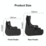 For Byd Atto 03 Yuan Plus 2022 4Pcs / Set Car Auto Soft Plastic Splash Flaps Fender Guard - Top-Down View
