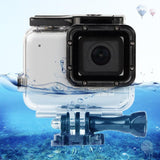 Waterproof Touch Back Cover for Gopro Hero7 - White / Silver - Front View