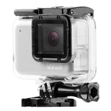 Waterproof Touch Back Cover for Gopro Hero7 - White / Silver - Side View
