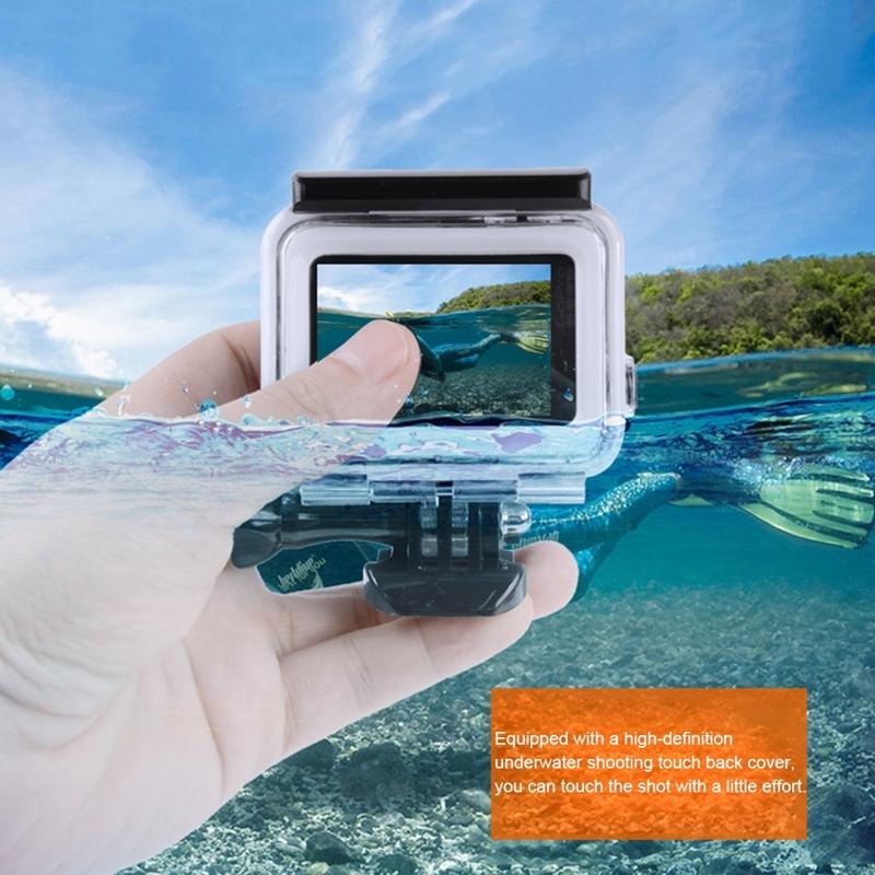 Waterproof Touch Back Cover for Gopro Hero7 - White / Silver