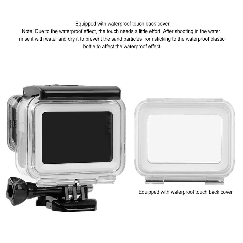 Waterproof Touch Back Cover for Gopro Hero7 - White / Silver
