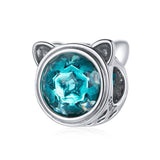 925 Sterling Silver Cat Ear Bead Bracelet / Necklace Accessory - Front View