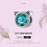 925 Sterling Silver Cat Ear Bead Bracelet / Necklace Accessory - Top-Down View