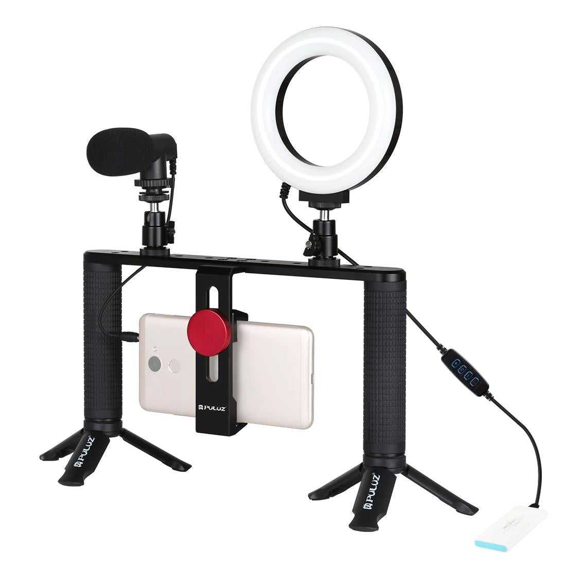 4-In-1 Vlogging Kit With 4.7 Ring Light Mic Tripod & Stabilizer