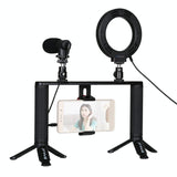 4-In-1 Vlogging Kit With 4.7 Ring Light Mic Tripod & Stabilizer - Side View