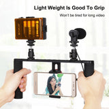Smartphone Video Rig For Vlogging And Filmmaking - Stabilizer For Iphone Galaxy Huawei Xiaomi Htc Lg Google And More - 45-Degree Angle