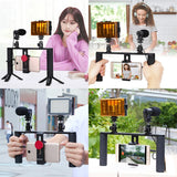 Smartphone Video Rig For Vlogging And Filmmaking - Stabilizer For Iphone Galaxy Huawei Xiaomi Htc Lg Google And More - Close-Up Angle
